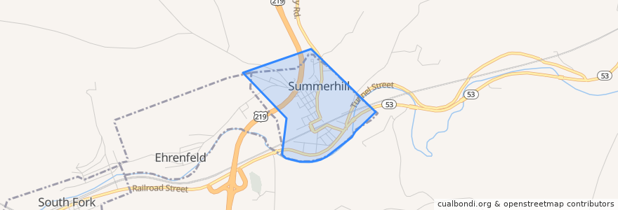 Mapa de ubicacion de Summerhill.