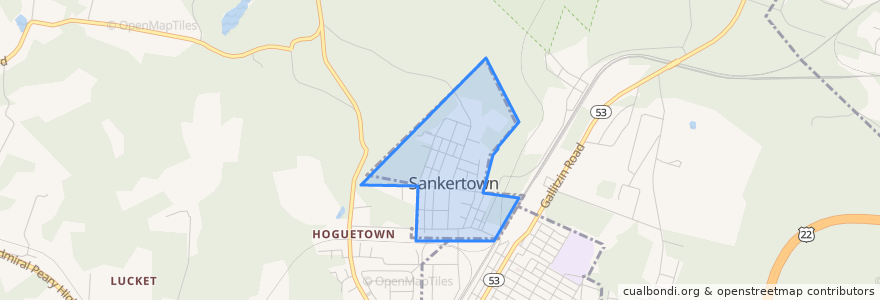 Mapa de ubicacion de Sankertown.