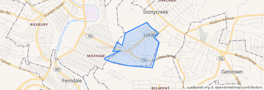 Mapa de ubicacion de Lorain.
