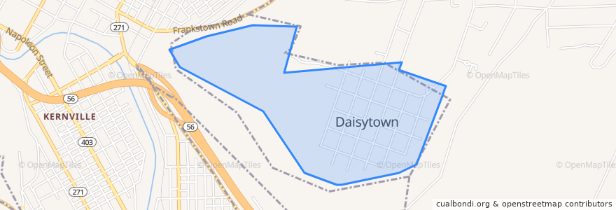 Mapa de ubicacion de Daisytown.