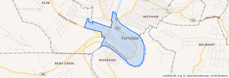 Mapa de ubicacion de Ferndale.