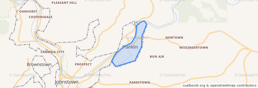 Mapa de ubicacion de Franklin.