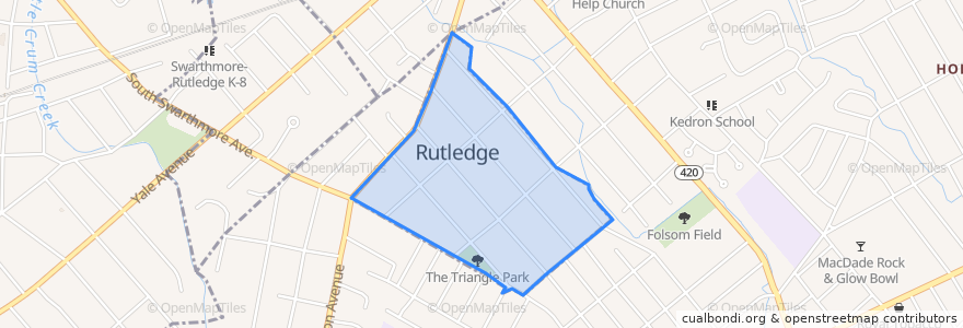 Mapa de ubicacion de Rutledge.