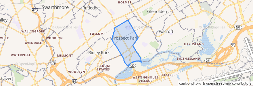 Mapa de ubicacion de Prospect Park.