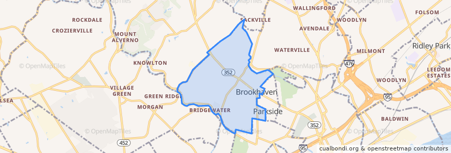 Mapa de ubicacion de Brookhaven.