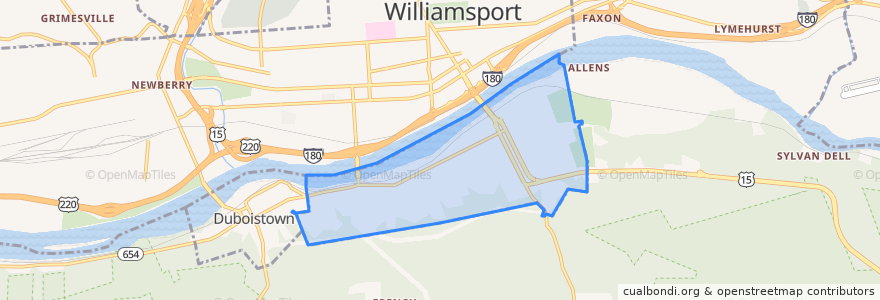 Mapa de ubicacion de South Williamsport.