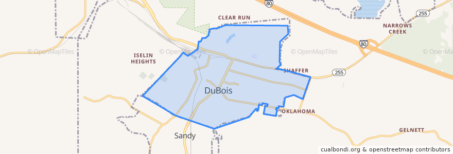 Mapa de ubicacion de DuBois.
