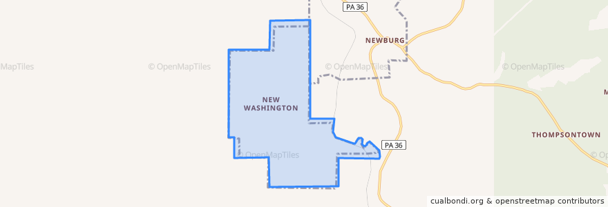 Mapa de ubicacion de New Washington.