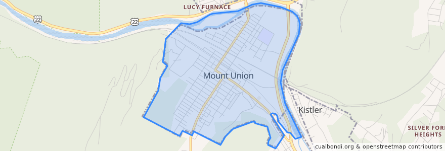 Mapa de ubicacion de Mount Union.