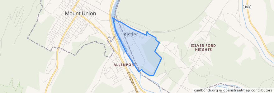 Mapa de ubicacion de Kistler.