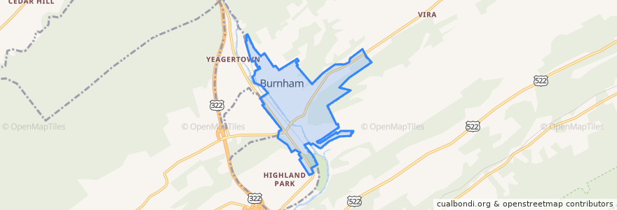 Mapa de ubicacion de Burnham.