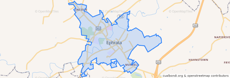 Mapa de ubicacion de Ephrata.