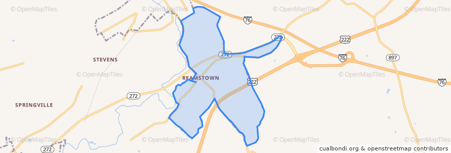 Mapa de ubicacion de Reamstown.