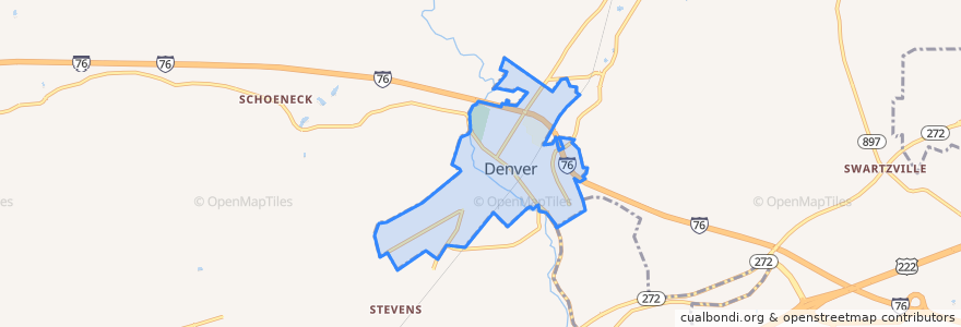 Mapa de ubicacion de Denver.