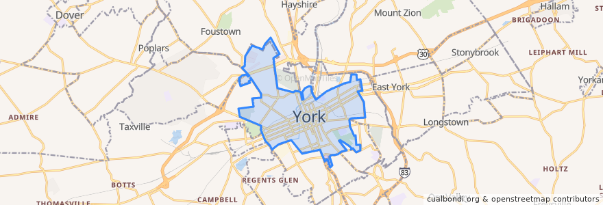 Mapa de ubicacion de York.