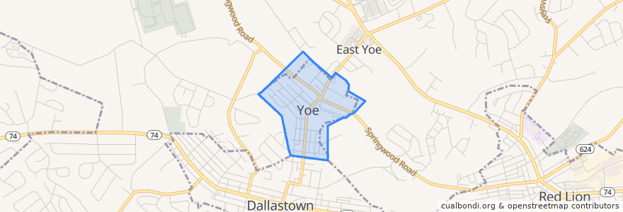 Mapa de ubicacion de Yoe.