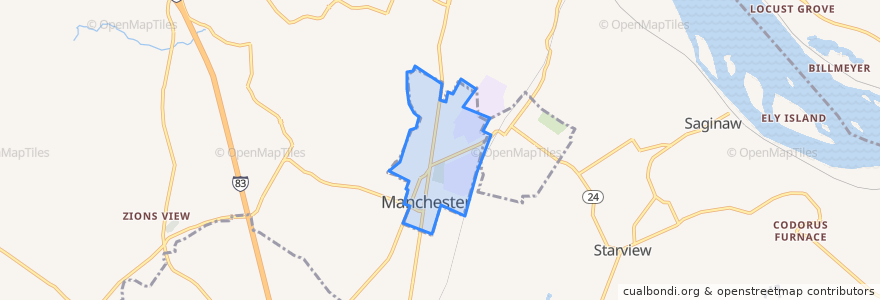 Mapa de ubicacion de Manchester.