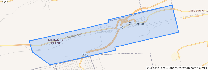 Mapa de ubicacion de Gilberton.