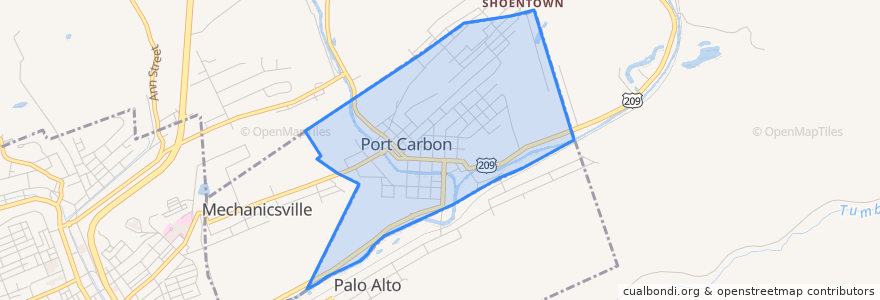Mapa de ubicacion de Port Carbon.