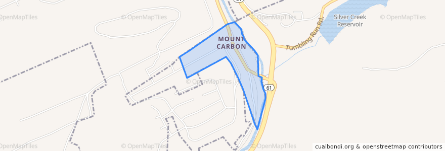 Mapa de ubicacion de Mount Carbon.