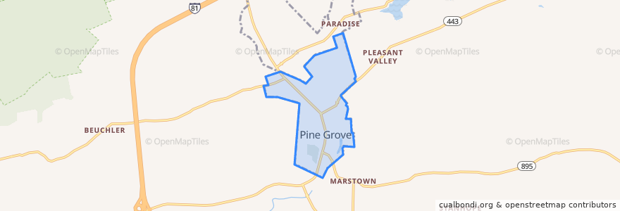 Mapa de ubicacion de Pine Grove.