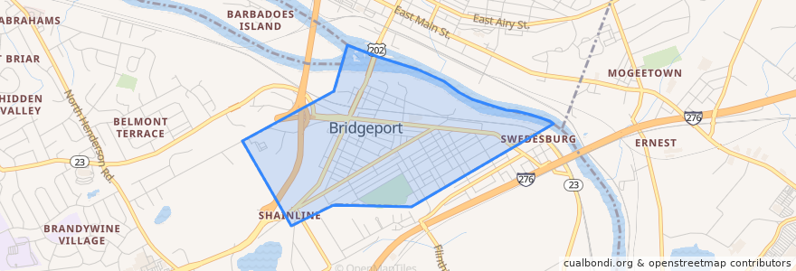 Mapa de ubicacion de Bridgeport.