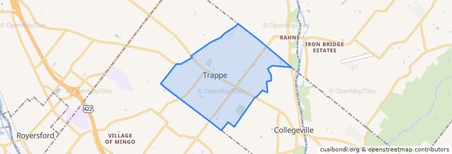 Mapa de ubicacion de Trappe.