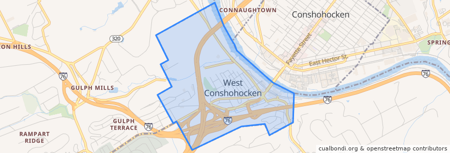 Mapa de ubicacion de West Conshohocken.