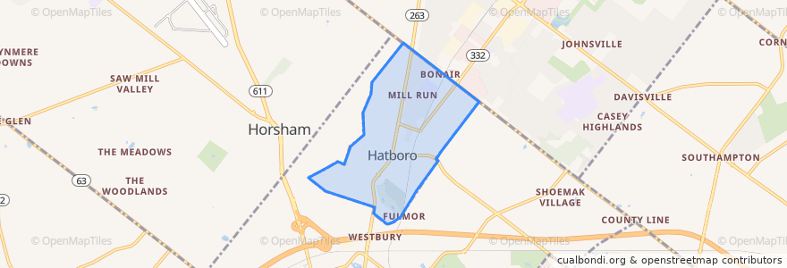 Mapa de ubicacion de Hatboro.