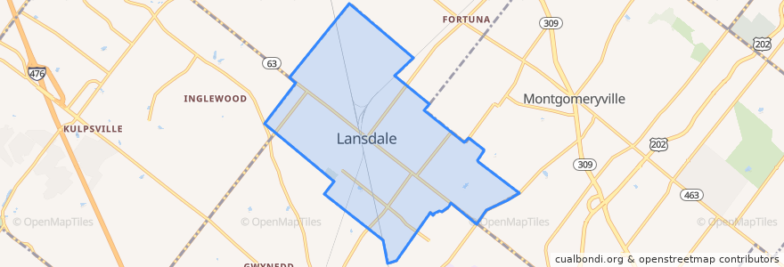 Mapa de ubicacion de Lansdale.