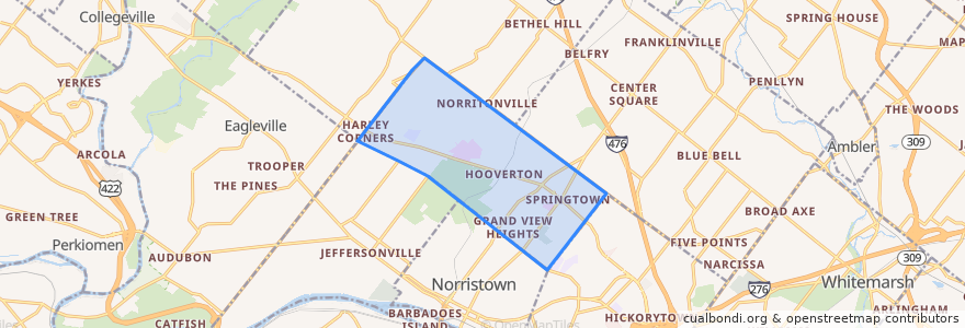 Mapa de ubicacion de East Norriton Township.