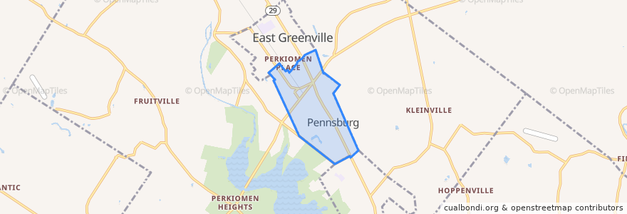 Mapa de ubicacion de Pennsburg.