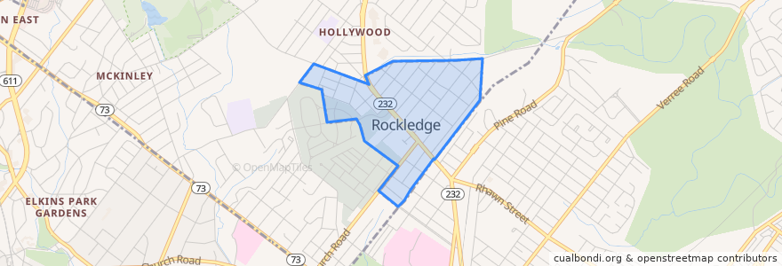 Mapa de ubicacion de Rockledge.