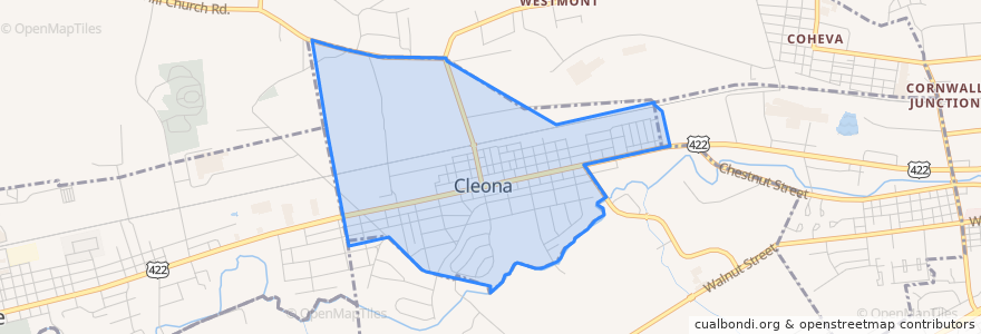 Mapa de ubicacion de Cleona.