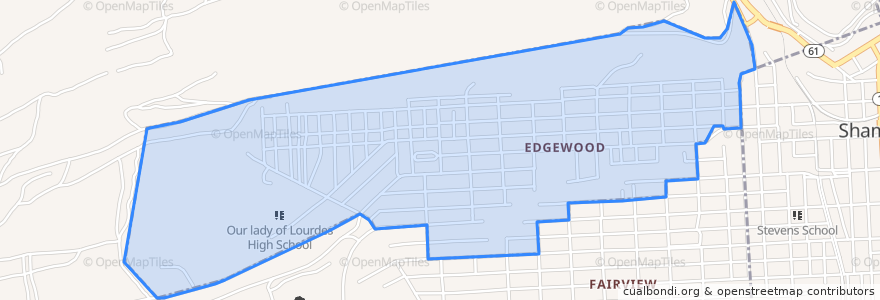 Mapa de ubicacion de Edgewood.