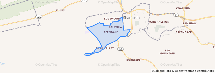 Mapa de ubicacion de Fairview-Ferndale.