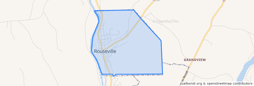 Mapa de ubicacion de Rouseville.