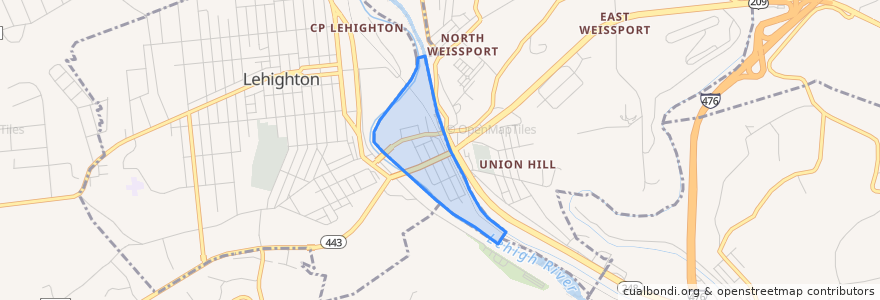 Mapa de ubicacion de Weissport.