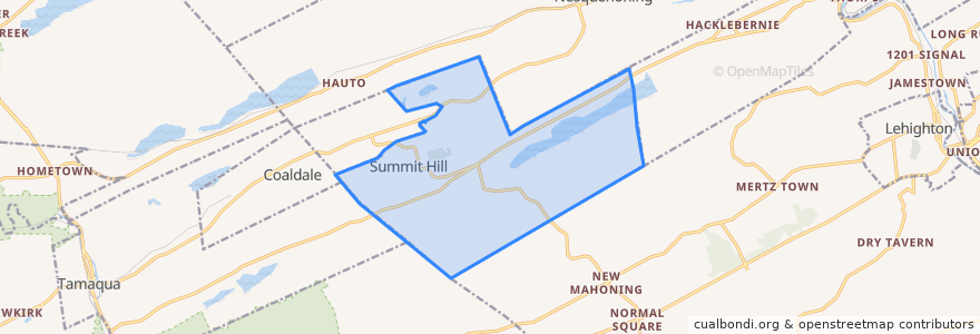 Mapa de ubicacion de Summit Hill.