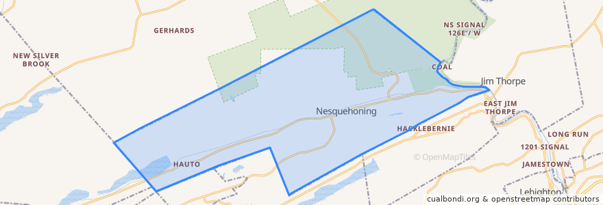 Mapa de ubicacion de Nesquehoning.