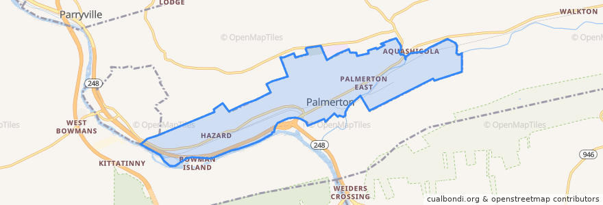 Mapa de ubicacion de Palmerton.