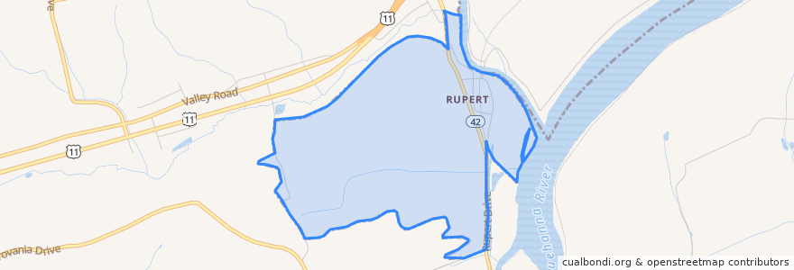 Mapa de ubicacion de Rupert.