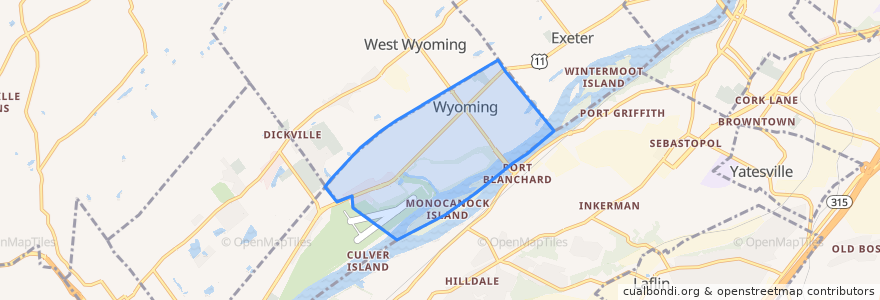Mapa de ubicacion de Wyoming.