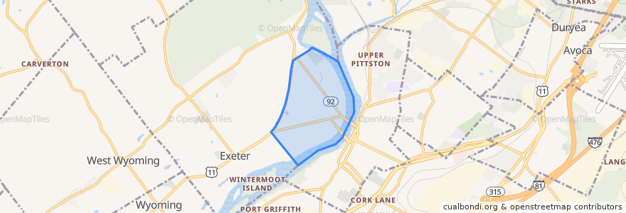 Mapa de ubicacion de West Pittston.