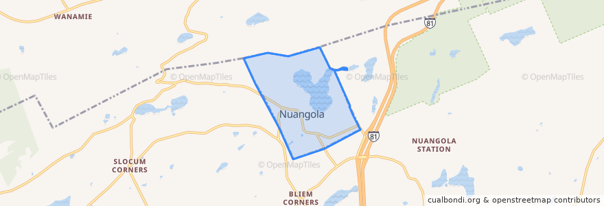Mapa de ubicacion de Nuangola.