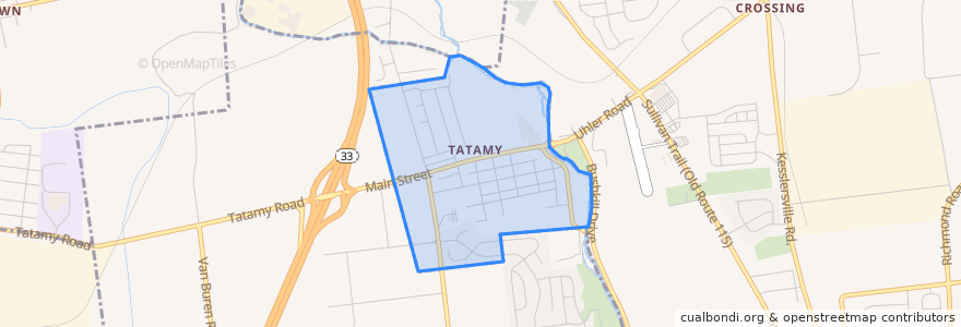 Mapa de ubicacion de Tatamy.