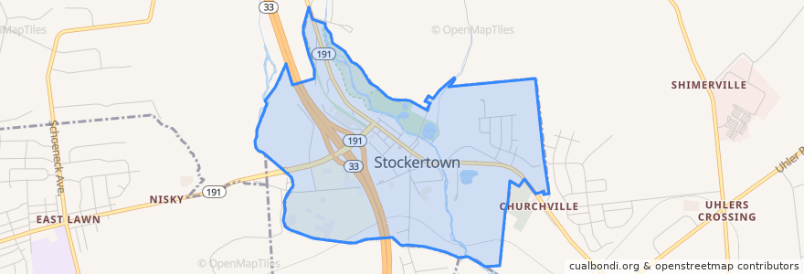 Mapa de ubicacion de Stockertown.