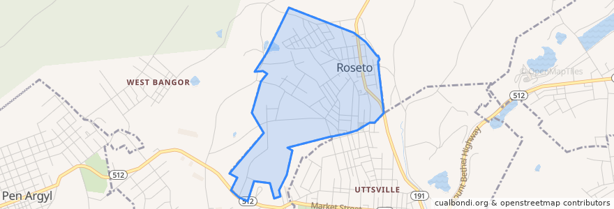 Mapa de ubicacion de Roseto.