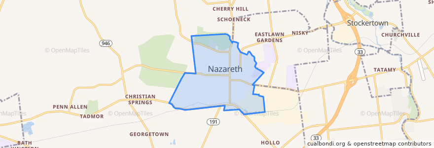 Mapa de ubicacion de Nazareth.