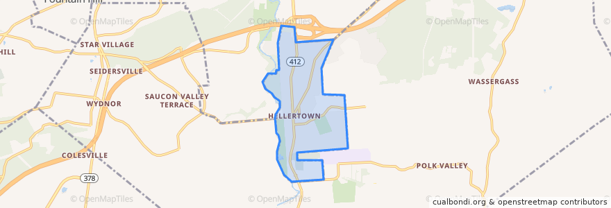 Mapa de ubicacion de Hellertown.